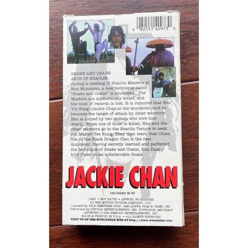 Jackie Chan Double Feature: Snake Crane Arts of Shaolin/Dragon Fist (VHS, 1995) - Picture 3 of 7